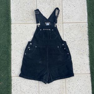 Vintage 90s Black Corduroy Overalls